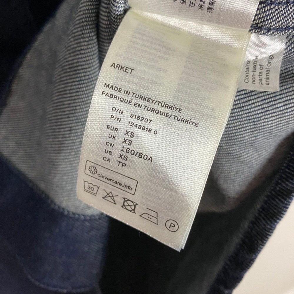 Arket Raw Denim Shirt Women XS Minimalist Quiet Luxury Relaxed Jean Chambray - Picture 4 of 7